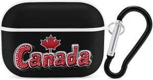 Canada Flag Earbud Case Bluetooth Headphone Case Full Protective Case with Keychain Compatible with Airpods Pro White-Style