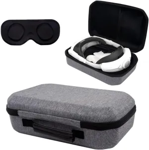Carrying Case for Meta Quest 3 VR Headset & Gaming Controller Waterproof Travel Home Storage Bag with Mesh Pocket and Lens Cover for Accessories