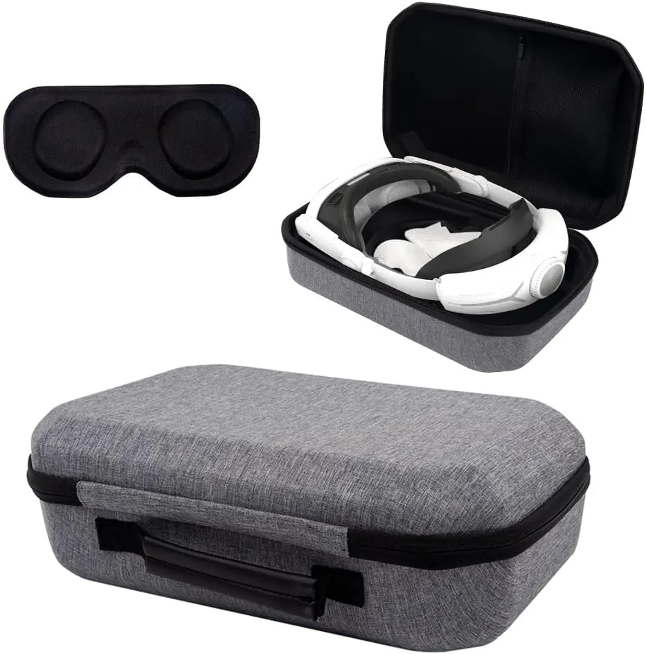 Carrying Case for Meta Quest 3 VR Headset & Gaming Controller Waterproof Travel Home Storage Bag with Mesh Pocket and Lens Cover for Accessories