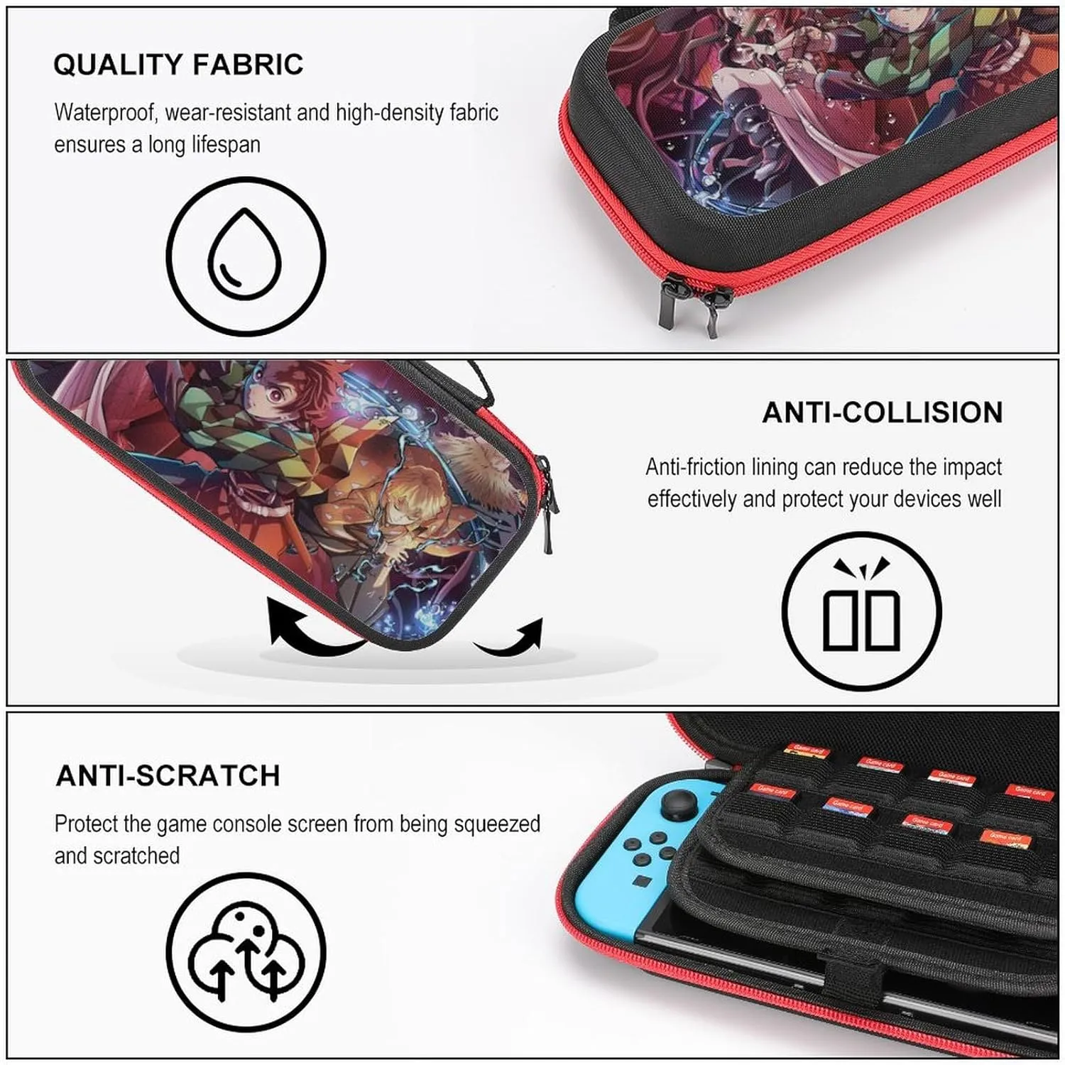 Carrying Case for Nintendo Switch/Switch OLED Travel Carry Cases for Teen Kids Boys Girls Cute Anime Cartoon Portable Covers Pouch Storage Bag for Nintendo Switch Accessories,style13