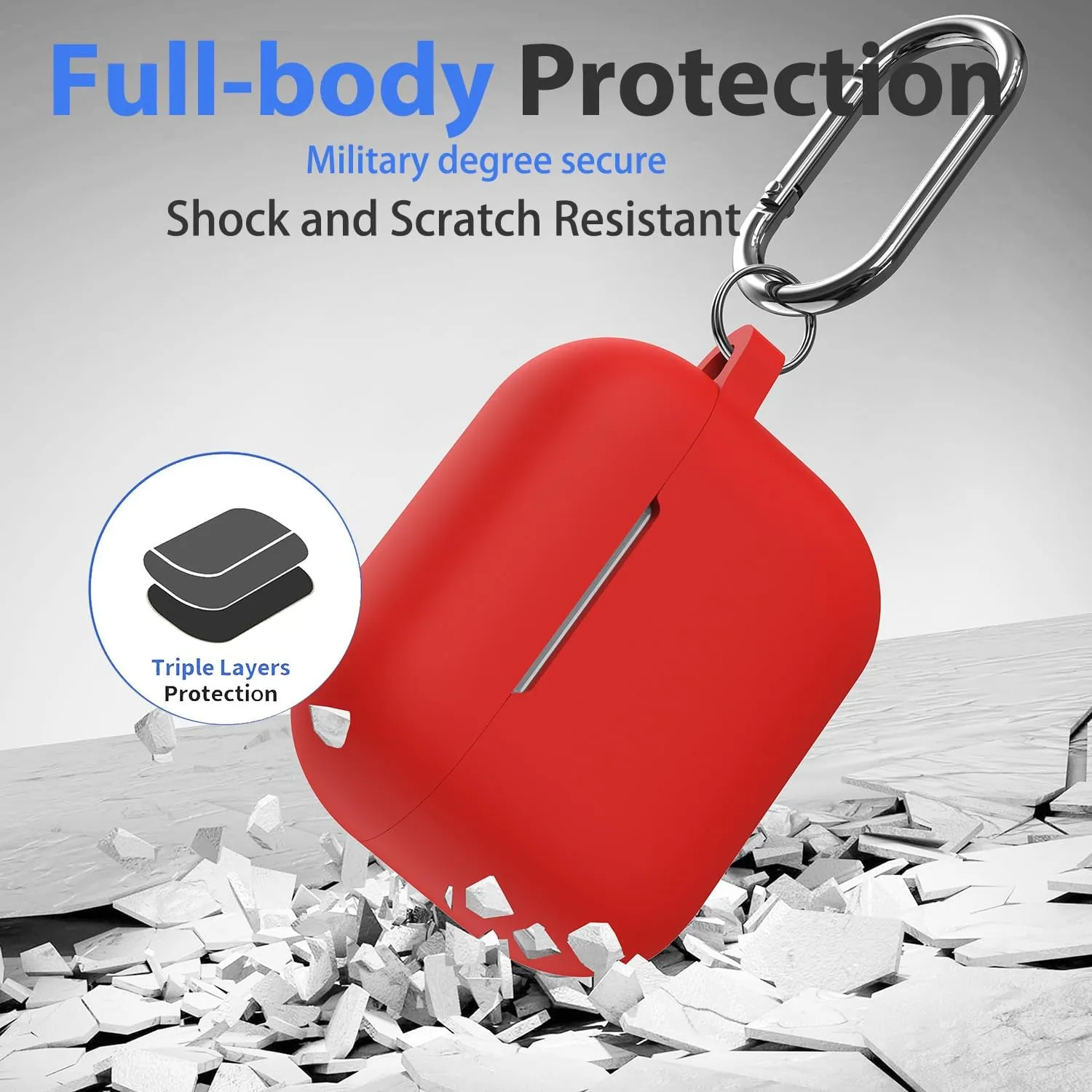 Case for Airpods Pro 2/1 Gen Cover for Men Women Girl, Compatible Airpods Pro 2nd/1st Generation Case, Soft Silicone Apple iPod Pro Gen Protective Cover Skin with Keychain Cleaner Pen, Red