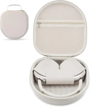 Case for Apple Airpods Max Headphones, Travel Portable Headphone Hard Case Cover Bag, Mesh Pouch with Zipper for Charger and Accessories (Starlight)