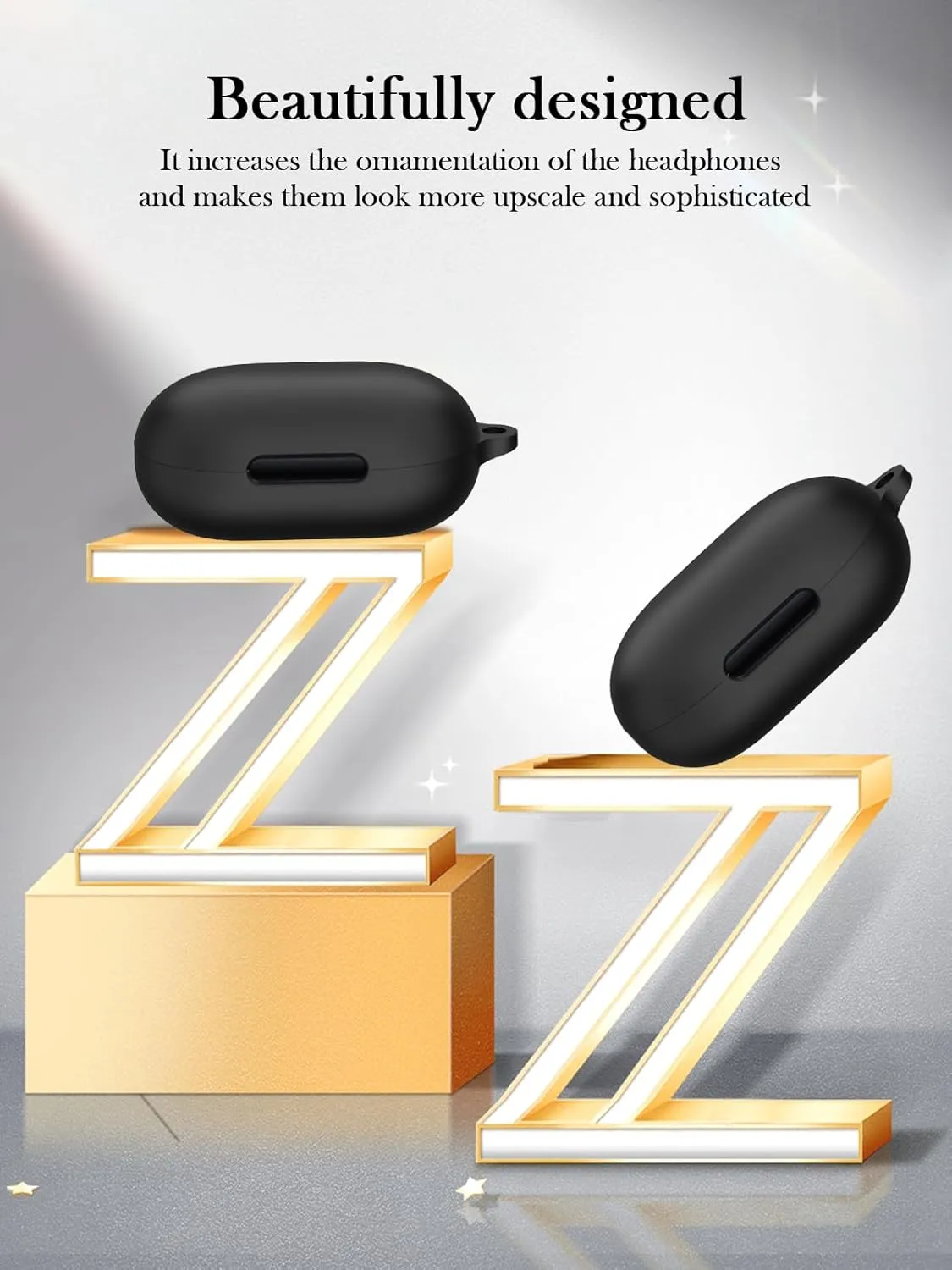 Case for Soundcore by Anker Space A40 Adaptive Active Noise Cancelling Wireless Earbuds,Soft Protective,BOVUGAC Silicone Case Cover For Soundcore space A40 with Keychain & Cleaning Kit & Lanyard-Black