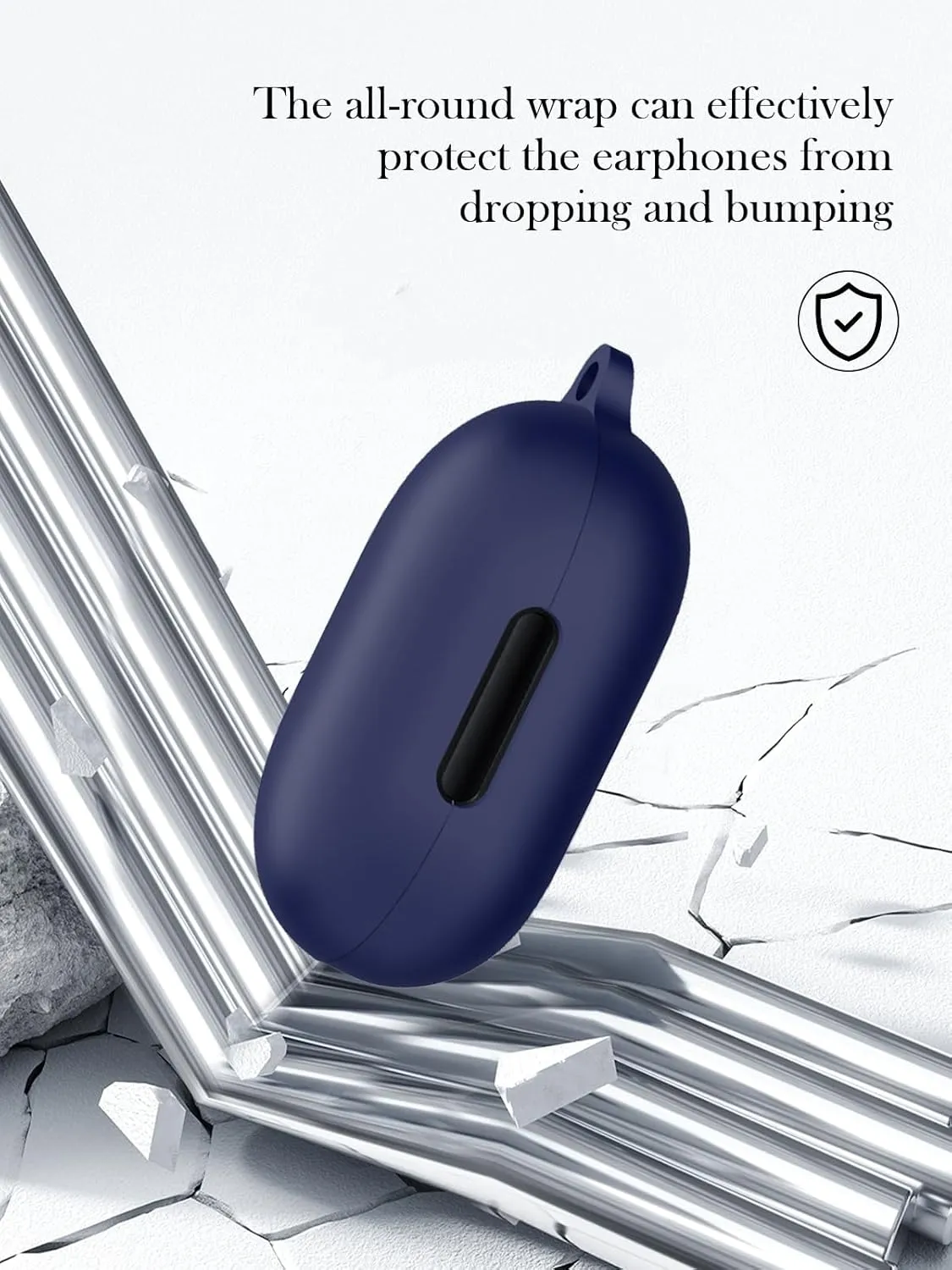 Case for Soundcore by Anker Space A40 Adaptive Active Noise Cancelling Wireless Earbuds,Soft Protective,BOVUGAC Silicone Case Cover for Soundcore Space A40 with Keychain & Cleaning Kit & Lanyard-Blue
