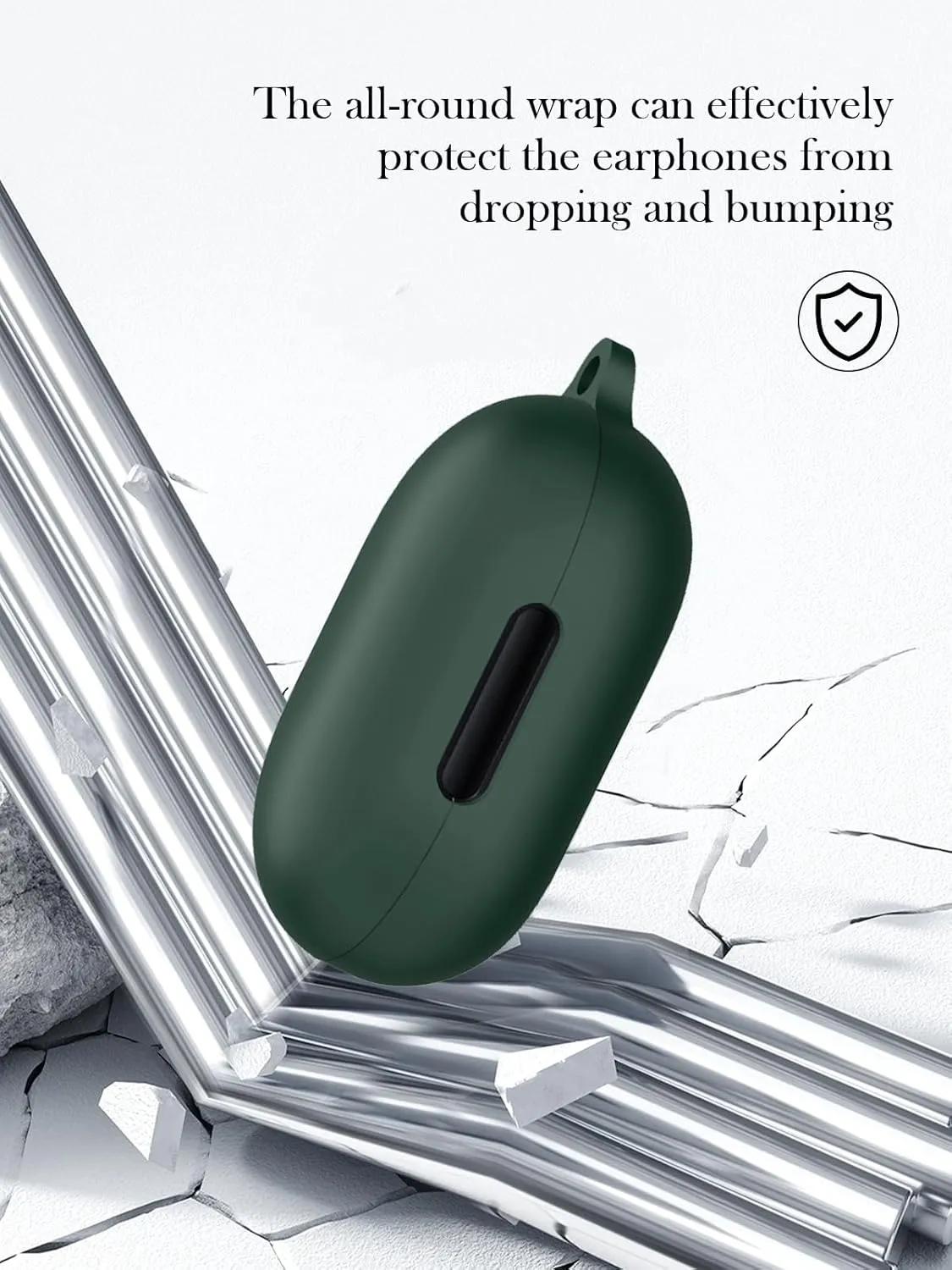 Case for Soundcore by Anker Space A40 Adaptive Active Noise Cancelling Wireless Earbuds,Soft Protective,BOVUGAC Silicone Case Cover For Soundcore space A40 with Keychain & Cleaning Kit & Lanyard-Green