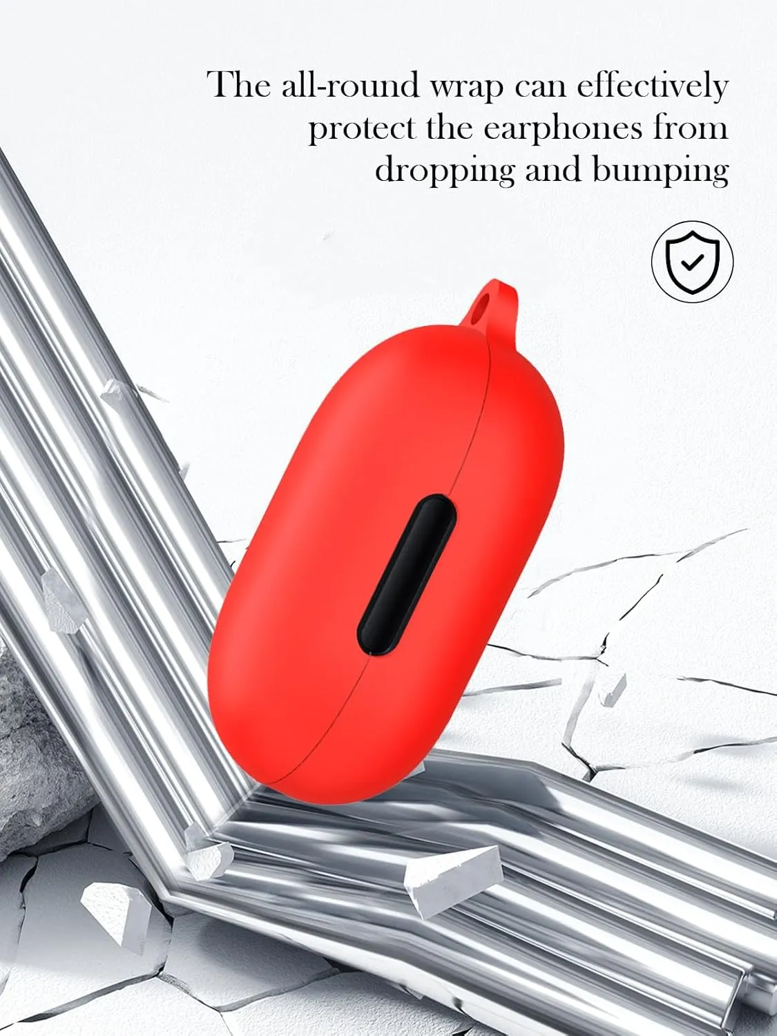 Case for Soundcore by Anker Space A40 Adaptive Active Noise Cancelling Wireless Earbuds,Soft Protective,BOVUGAC Silicone Case Cover for Soundcore Space A40 with Keychain & Cleaning Kit & Lanyard-Red
