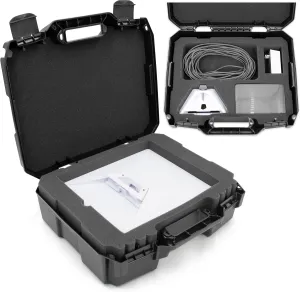 CASEMATIX Travel Case Compatible With Starlink Mini Dish, Mount, Cables, Power Supply & More - Impact Resistant Hard Case With Foam and Professionally Cut Dual Trays For Dish and Starlink Accessories