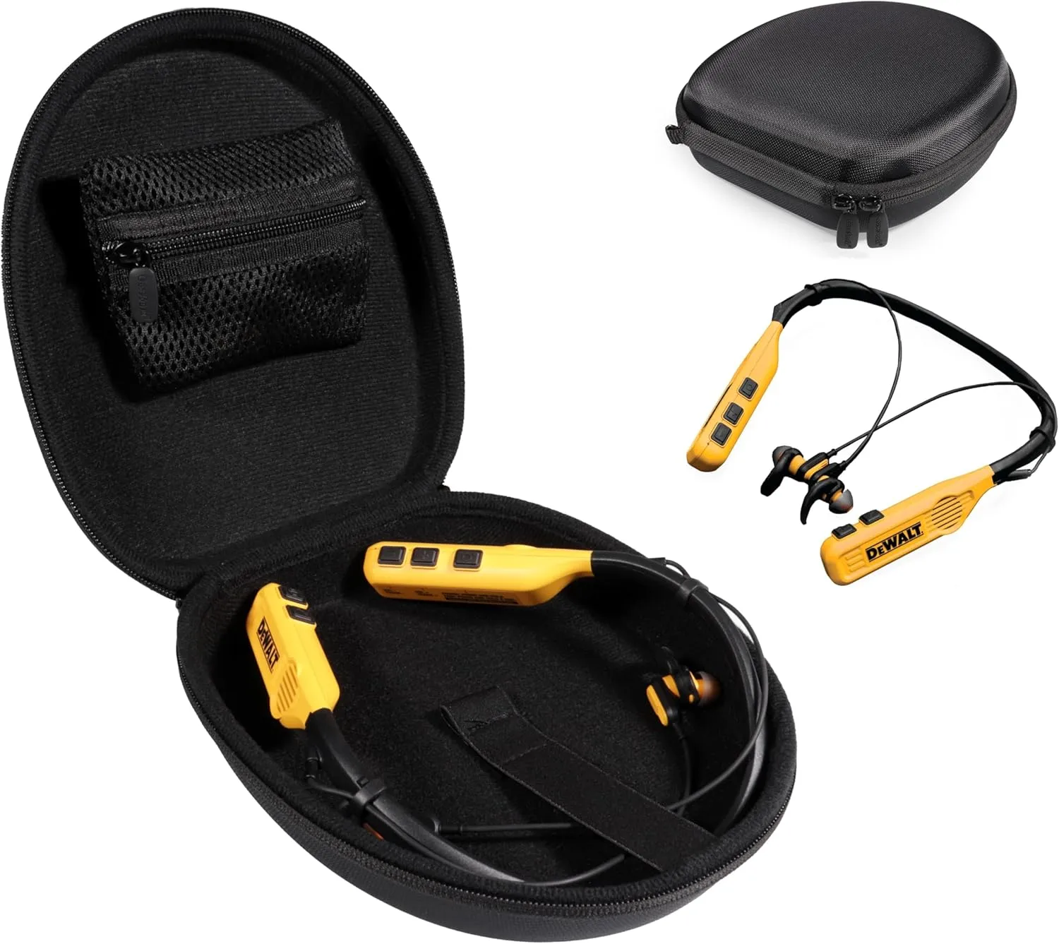 CaseSack Case for DEWALT Neckband Headphones and 2-in-1 Neckband Headphones w/Built-in Speakers (Black)