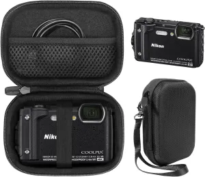 CaseSack Case for Nikon COOLPIX W300, AW130 Waterproof Camera, mesh pocket for SD cards, charge cord