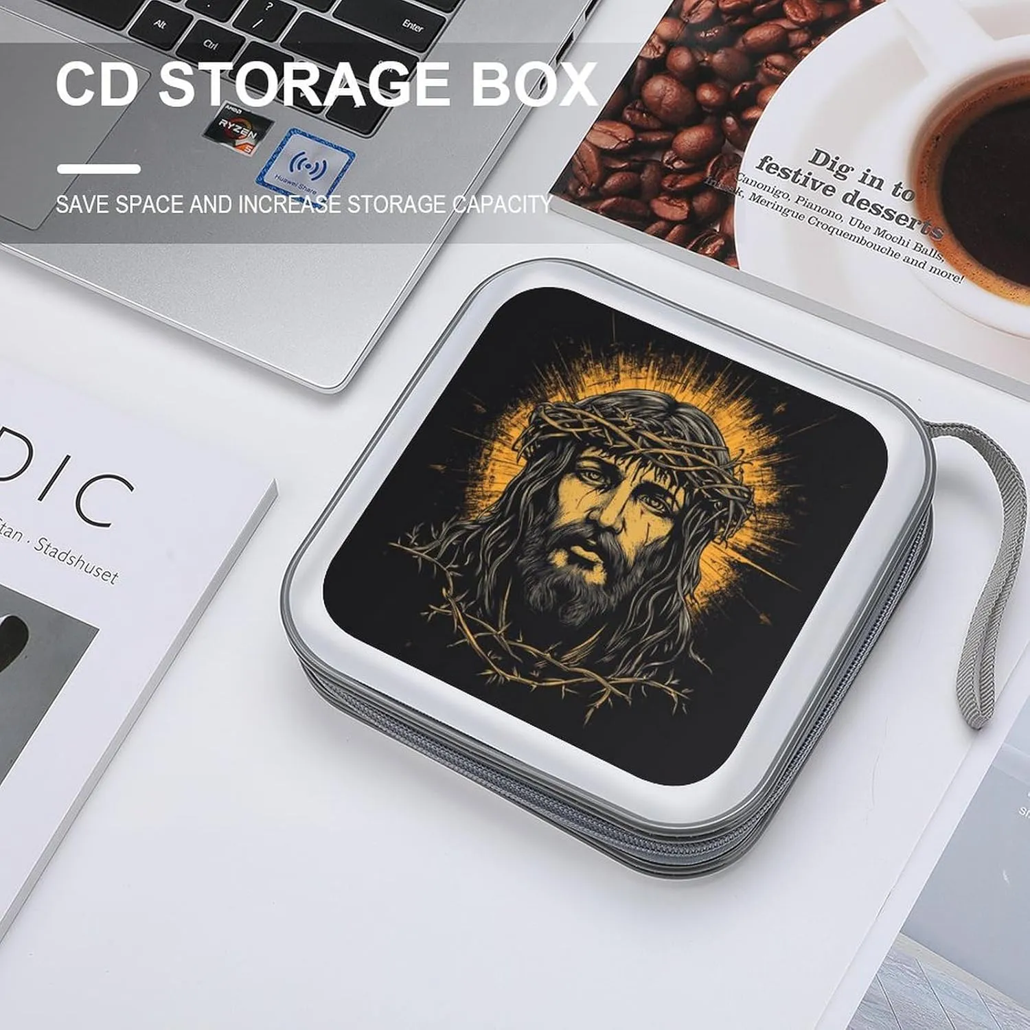 Christian Jesus CD Case DVD Storage Case Portable