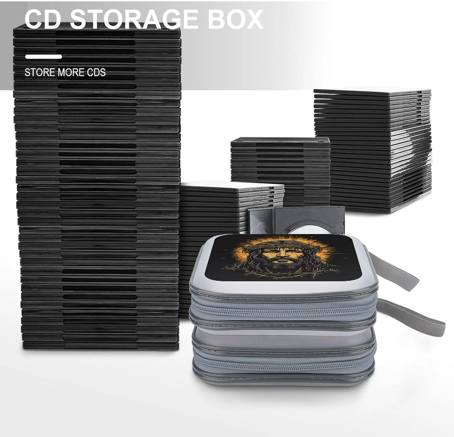 Christian Jesus CD Case DVD Storage Case Portable