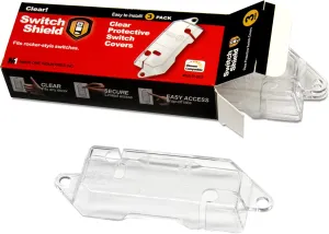 Clear Light Switch Guards, 3 - Pack | Rocker Style | Child Safety Cover | Light Switch Protection | Two Levels of Security | Home and Office