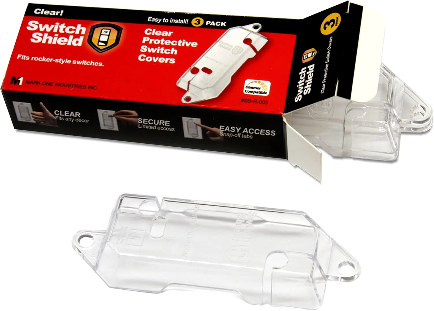 Clear Light Switch Guards, 3 - Pack | Rocker Style | Child Safety Cover | Light Switch Protection | Two Levels of Security | Home and Office