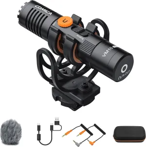 COMICA VM10 PRO Camera Microphone Dual-Mode USB Shotgun Microphone with Gain Control, Monitor, USB C Digital Output, Video Mic for Camera, Smartphone, DSLR Camcorder, etc