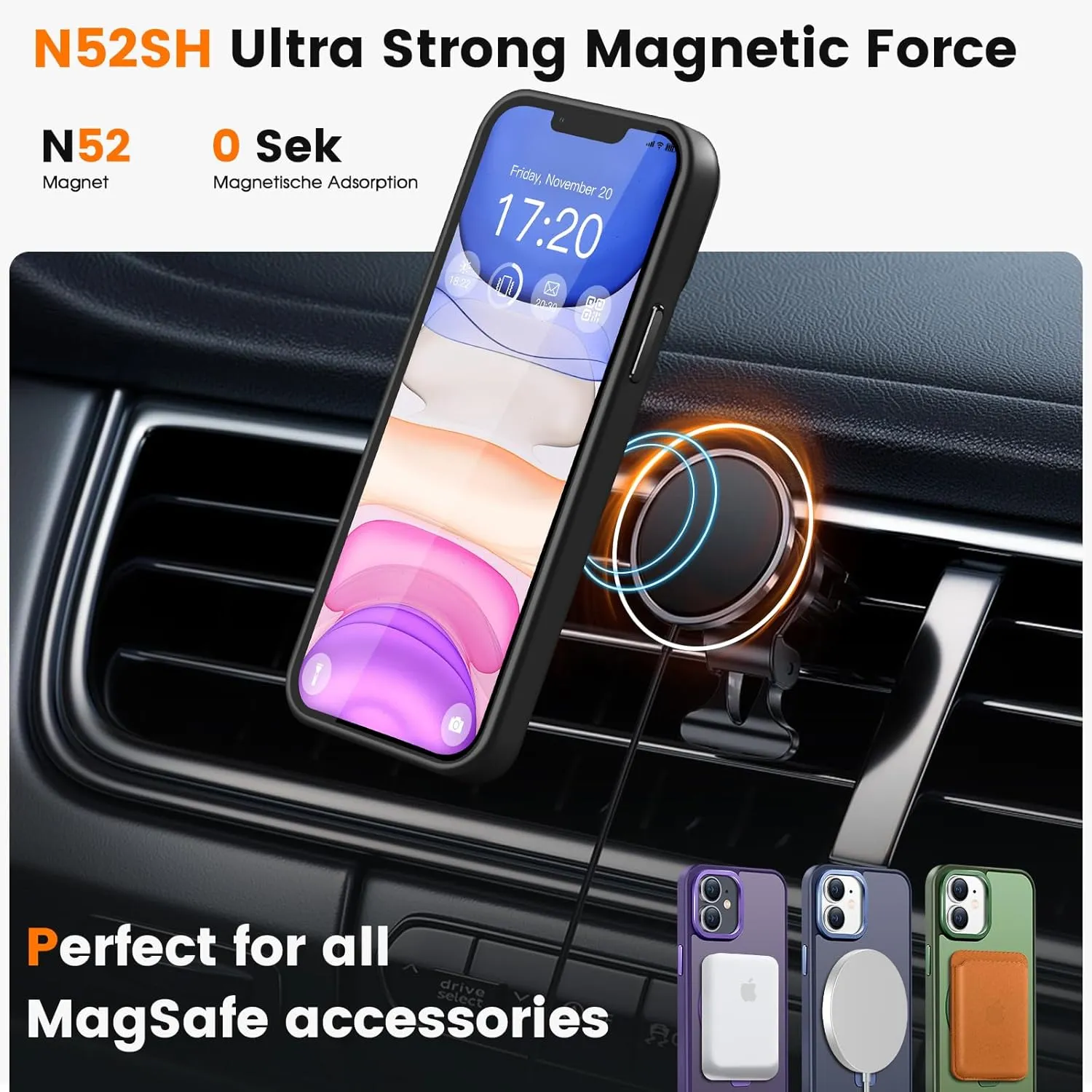 Compatible with iPhone 11 Case with Magnetic Ring Stand, Military Drop Protection, Anti-Scratch/Anti-Fingerprint Translucent Matte Phone Case for iPhone 11 (Black)