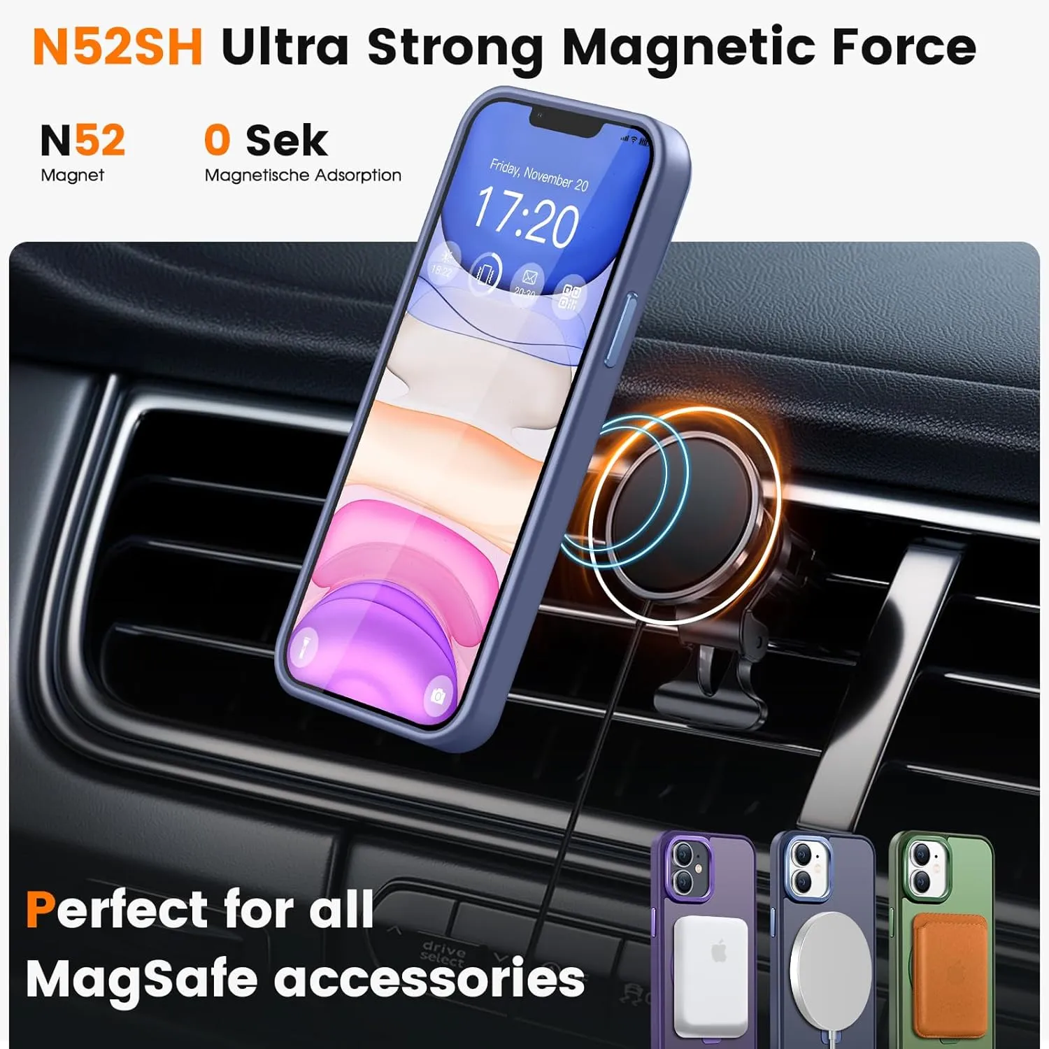 Compatible with iPhone 11 Case with Magnetic Ring Stand, Military Drop Protection, Anti-Scratch/Anti-Fingerprint Translucent Matte Phone Case for iPhone 11 (Light Blue)