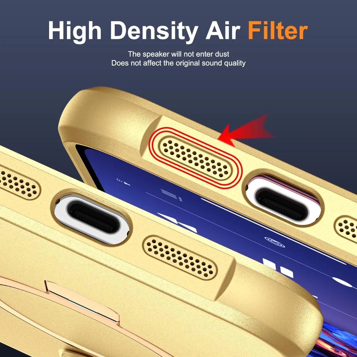 Compatible with iPhone 11 Pro Max Case with Invisible Magnetic O-Ring Stand Military-Grade Case for iPhone 11 ProMax 6.5" [Compatible with Mag-Safe][Great Grip Feeling], Gold