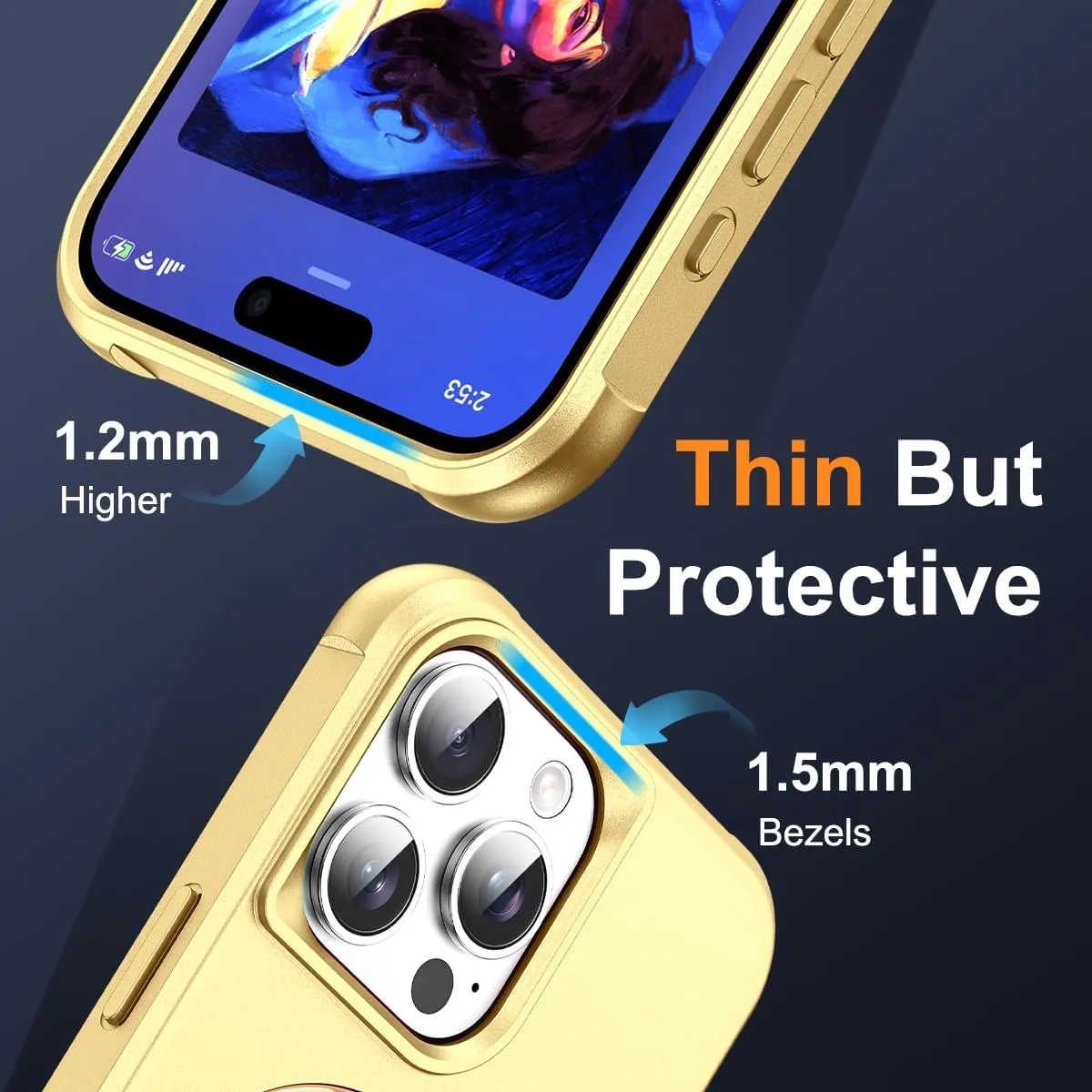 Compatible with iPhone 11 Pro Max Case with Invisible Magnetic O-Ring Stand Military-Grade Case for iPhone 11 ProMax 6.5" [Compatible with Mag-Safe][Great Grip Feeling], Gold