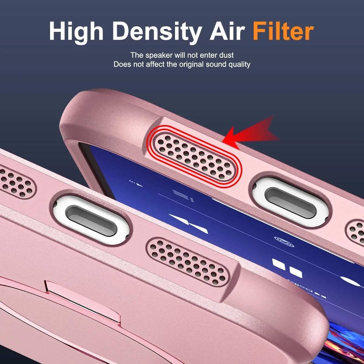Compatible with iPhone 16 Case with Invisible Magnetic O-Ring Stand Military-Grade Case for iPhone 16 6.1" [Compatible with Mag-Safe][Great Grip Feeling], Rose Gold