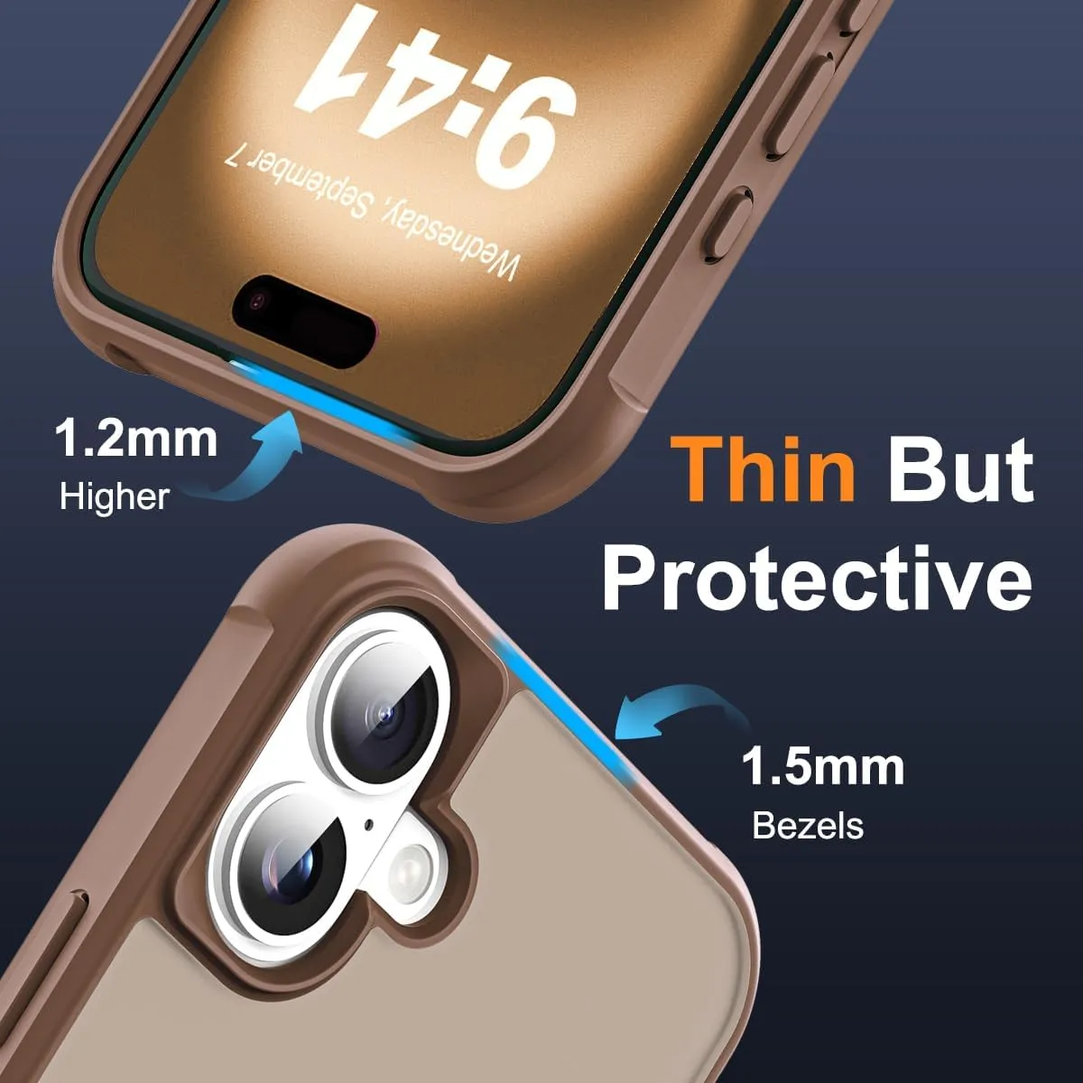 Compatible with iPhone 16 Case with Invisible Magnetic O-Ring Stand Military-Grade Translucent Case for iPhone 16 6.1" [Compatible with Mag-Safe][Great Grip Feeling],Desert Brown