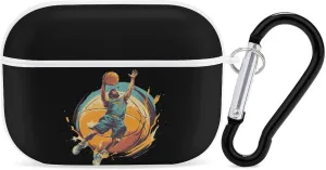 Cool Basketball Player Earbud Case Bluetooth Headphone Case Full Protective Case with Keychain Compatible with Airpods Pro White-Style