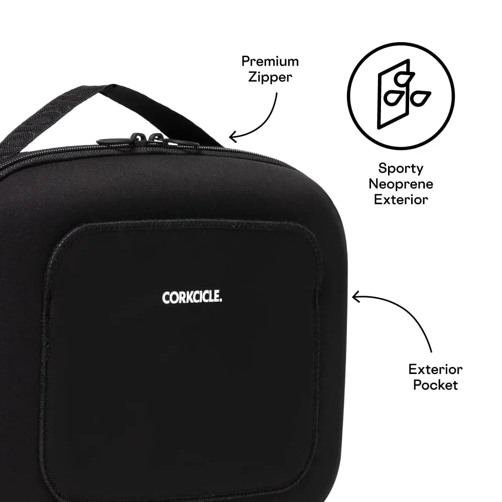 Corkcicle Lunchpod Insulated Lunch Bag, Black Neoprene, 11 x 8.75 x 4  Crush-Proof Lunch Box Holds 16 oz Food Container  Cooler Bag Has Handle for Easy Carrying, Exterior & Interior Pocket