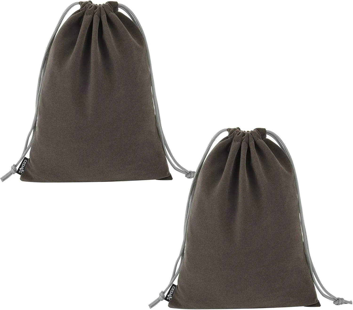 Cosmos 2 Pcs Portable Headphone Carrying Bag Travel Headset Storage Pouch Soft Drawstring Headphone Case Bag for Over-Ear Headphones Gaming Headset Neckband Earphones (Gray Color)