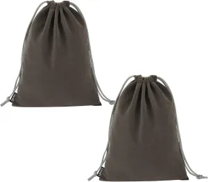 Cosmos 2 Pcs Portable Headphone Carrying Bag Travel Headset Storage Pouch Soft Drawstring Headphone Case Bag for Over-Ear Headphones Gaming Headset Neckband Earphones (Gray Color)
