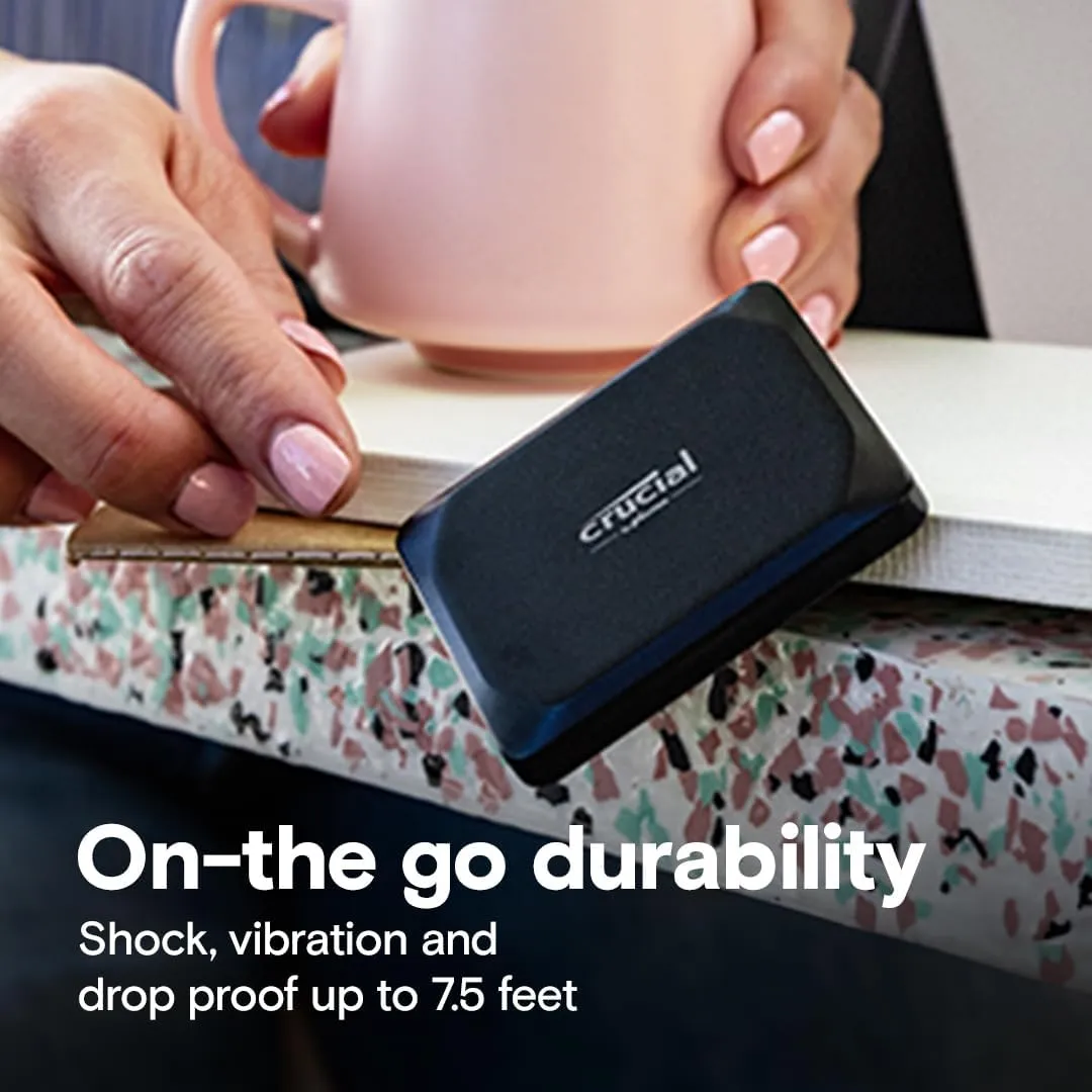 Crucial X9 1TB Portable SSD, Up to 1050MB/s, USB 3.2 USB-C, External Solid State Drive, Compatible with Windows, Mac, & Android, Reliable Storage for Games, Files, & Backups, Black - CT2000X9SSD902