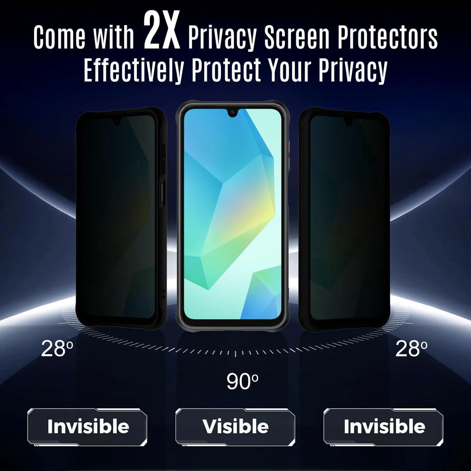 Dahkoiz for Samsung Galaxy A16 5G Phone Case with Privacy Screen Protector, Compatible with MagSafe, Camera Protection, 15ft Drop Protection Slim & Light Magnetic Case, Black