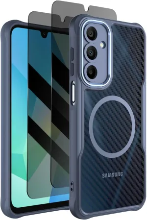 Dahkoiz for Samsung Galaxy A16 5G Phone Case with Privacy Screen Protector, Compatible with MagSafe, Camera Protection, 15ft Drop Protection Slim & Light Magnetic Case, Blue