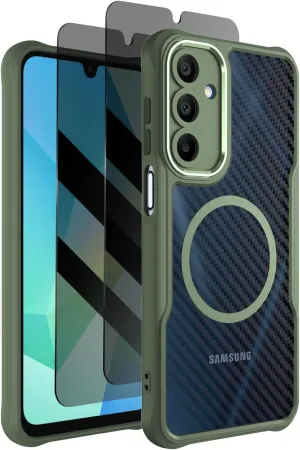 Dahkoiz for Samsung Galaxy A16 5G Phone Case with Privacy Screen Protector, Compatible with MagSafe, Camera Protection, 15ft Drop Protection Slim & Light Magnetic Case, Green