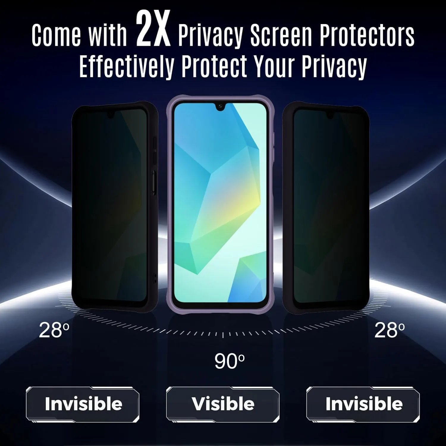 Dahkoiz for Samsung Galaxy A16 5G Phone Case with Privacy Screen Protector, Compatible with MagSafe, Camera Protection, 15ft Drop Protection Slim & Light Magnetic Case, Purple
