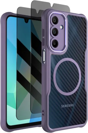Dahkoiz for Samsung Galaxy A16 5G Phone Case with Privacy Screen Protector, Compatible with MagSafe, Camera Protection, 15ft Drop Protection Slim & Light Magnetic Case, Purple
