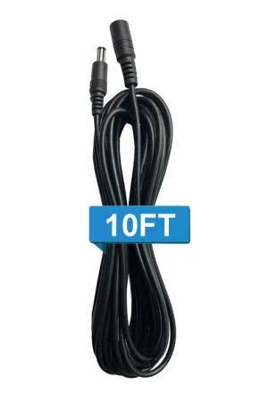 DC 12V Power Adapter Extension Cord Cable 10ft (3m) 18AWG 2.1mm x 5.5mm Male to Female Plug for CCTV Security Surveillance IP Cameras, DVR, LED Light Strip, Max Load 10A