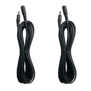 DC 12V Power Extension Cord Cable 15ft (5m) 2.1mm x 5.5mm Power Adapter Supply Extension Cable for CCTV Security Cameras IP Camera DVR Standalone, LED Light Strip, Baby Monitor, Router (2 Pack)