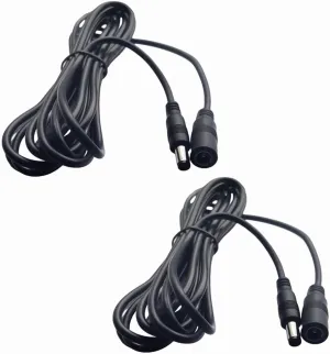 DC Power Extension Cable 10FT,5.5mm x 2.1mm Extension Cord,12v Extension Cord for Security Camera CCTV IP,Router,LED Strip,5V 9V 24V 12 Volt Male to Female Plug Supply Adapter Power Cord 2 Pack