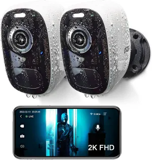 DCT Magnetic Cameras for Home Security: No Drilling Instant Installation - Wireless WiFi Cam for Outdoor - Motion Detection - Color Night Vision - SD/Cloud Storage