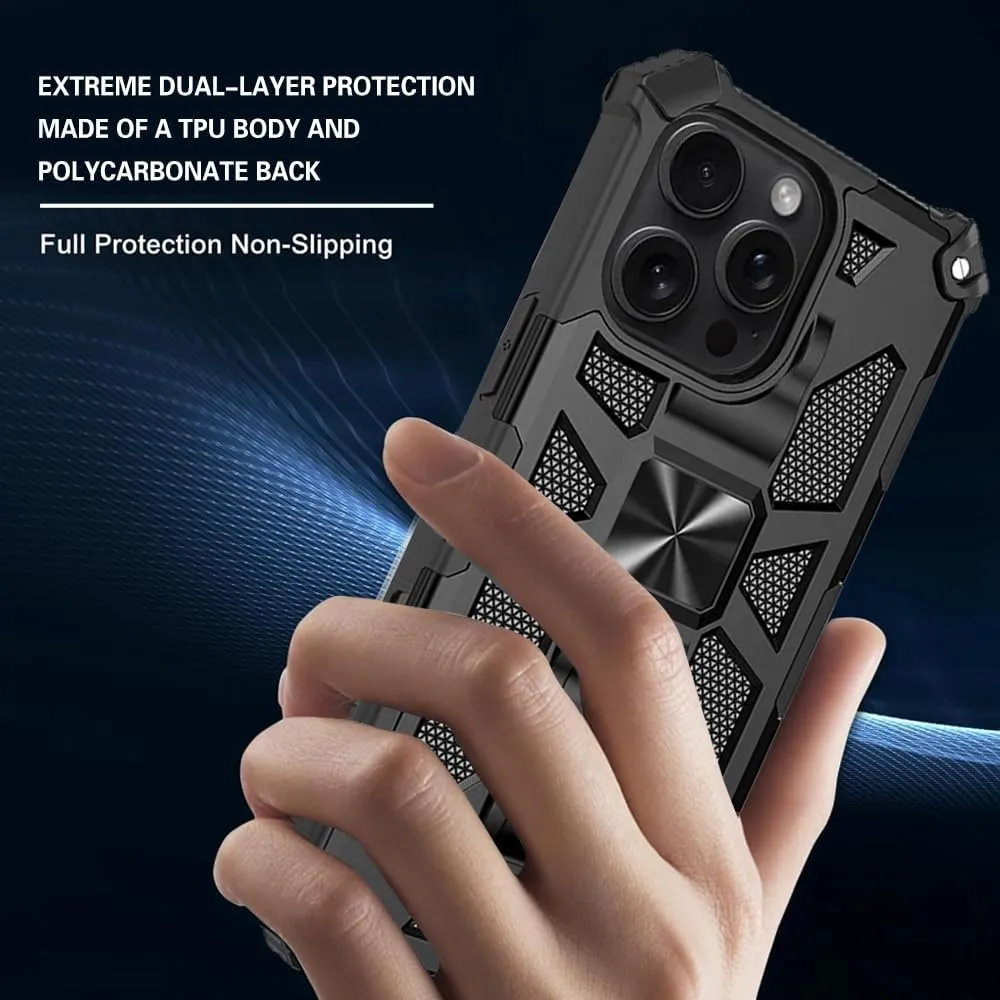 Defender Series I Dual Layer Protective Case with Metal Kickstand Compatible with iPhone 13 | Rugged, Drop-Tested, Shockproof Mobile Cover for iPhone 13