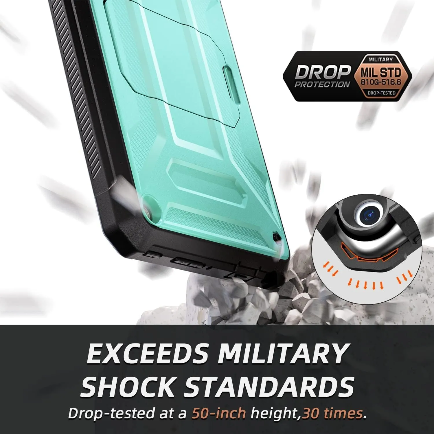 DJ&RPQ All-New 8 & 8 Plus Tablet (12th Generation, 2024 Release) 8,Incompatible iPad Samsung Full Body Rugged Hands-Free Viewing Stand Back Cover with Screen Protector-Green