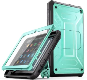 DJ&RPQ All-New 8 & 8 Plus Tablet (12th Generation, 2024 Release) 8,Incompatible iPad Samsung Full Body Rugged Hands-Free Viewing Stand Back Cover with Screen Protector-Green
