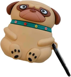 Dog Earphone Case Cover Portable Silicone Protector Compatible with Pro Impact Resistant Scratch Stylish Design with Hook for Easy Carrying