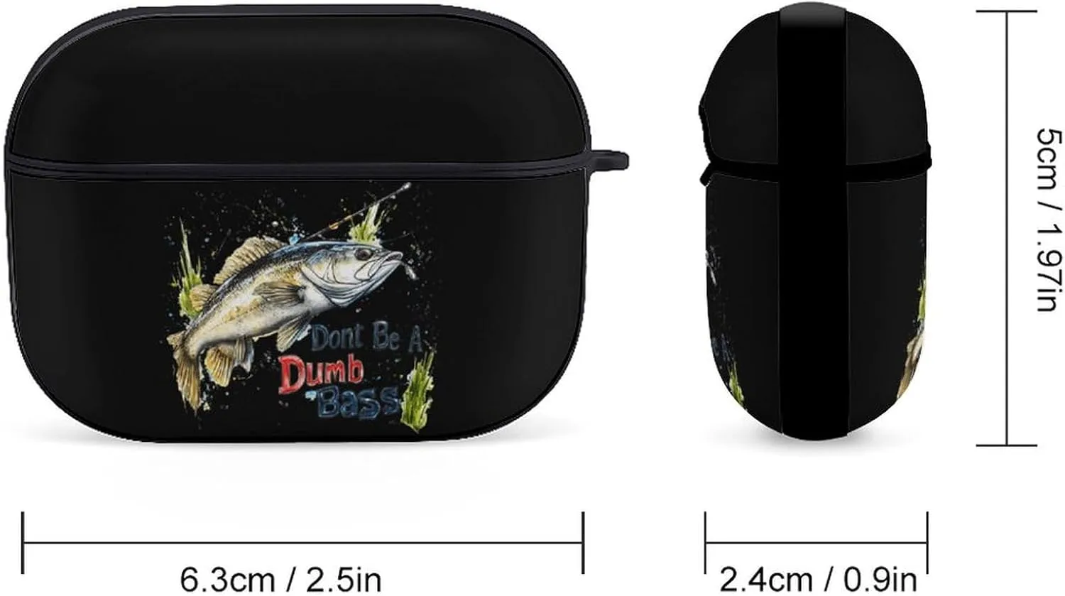 Dont Be A Dumb Bass Earbud Case Bluetooth Headphone Case Full Protective Case with Keychain Compatible with Airpods Pro Black-Style