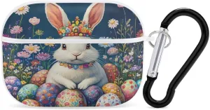Easter Bunny Egg Earbud Case Bluetooth Headphone Case Full Protective Case with Keychain Compatible with Airpods Pro White-Style