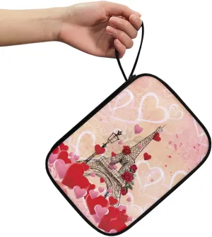 Eiffel Tower Watch Bands Storage Bag Stores 12 Straps, Portable Watch Straps Organizer and Storage Holder with Handle Compatible with All Watch Bands, Watch Band Case for Valentine