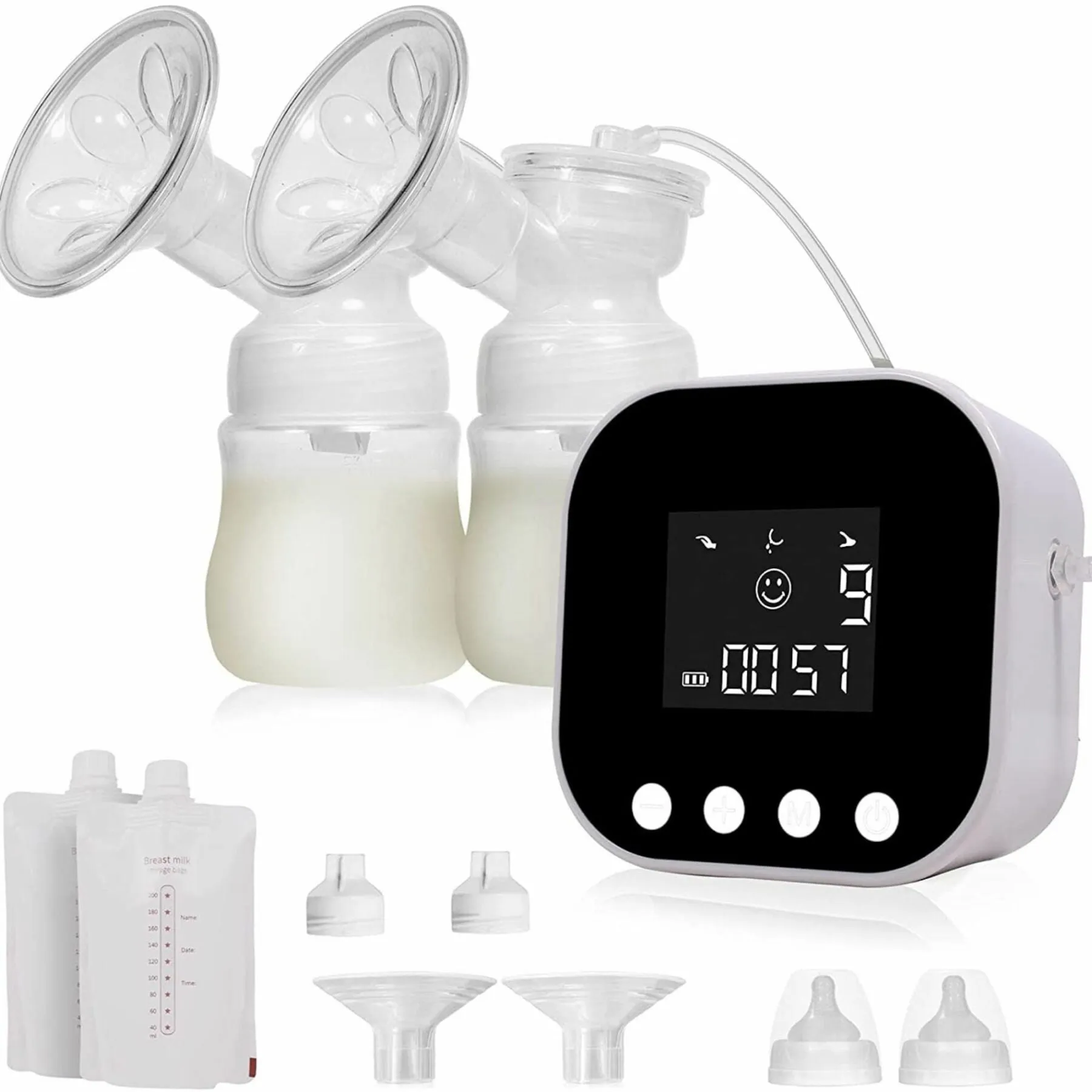 Electric BreastPump Rechargeable & Portable with Breastmilk Storage Bags