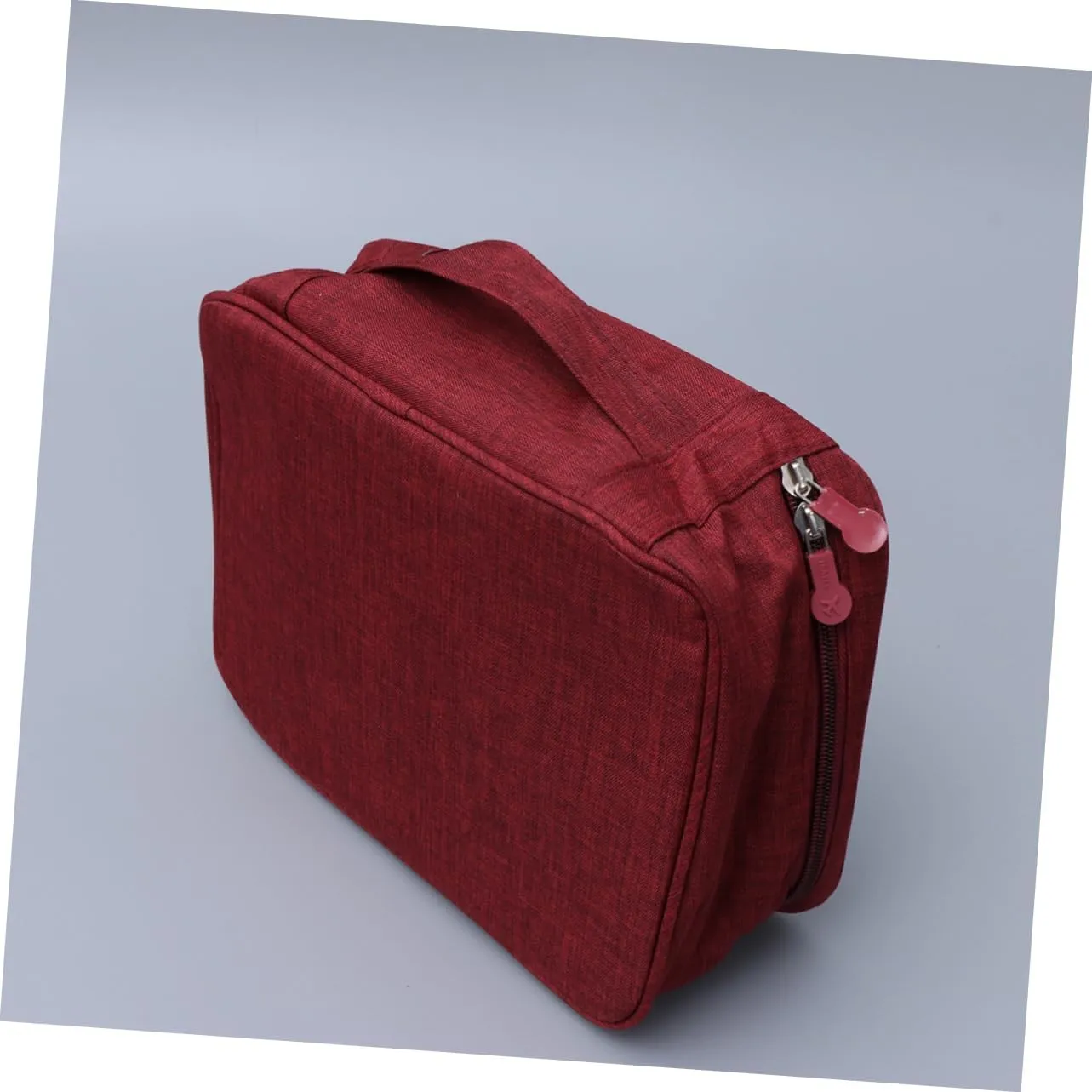 Electronics Organizer Travel Case Cable Carrying Bag Small Electronics Box Bag for Smartphone Tablet Powerbank Wine Red