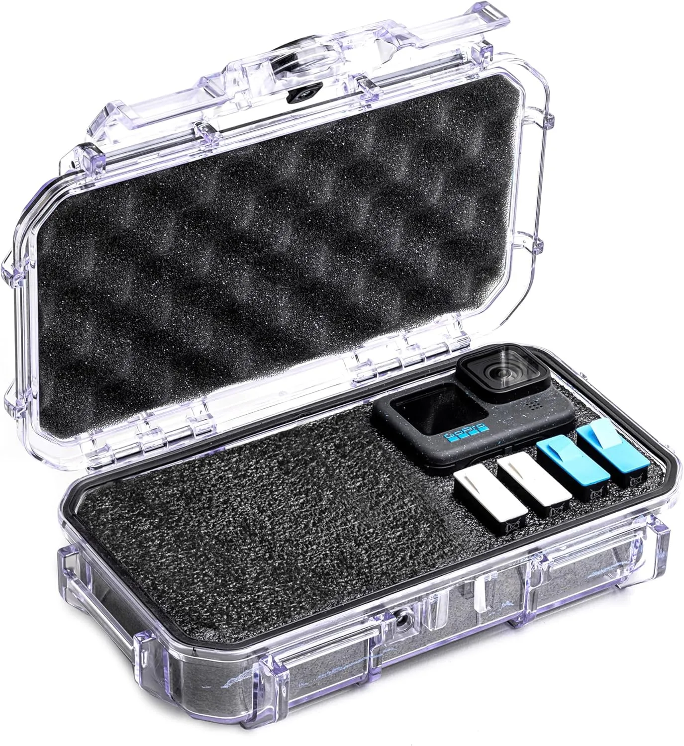 Evergreen ToughBox Tech Organizer  For Camera, Cables, Hard Drives, Compatible with GoPro etc. (Medium, PROFoam, Clear)