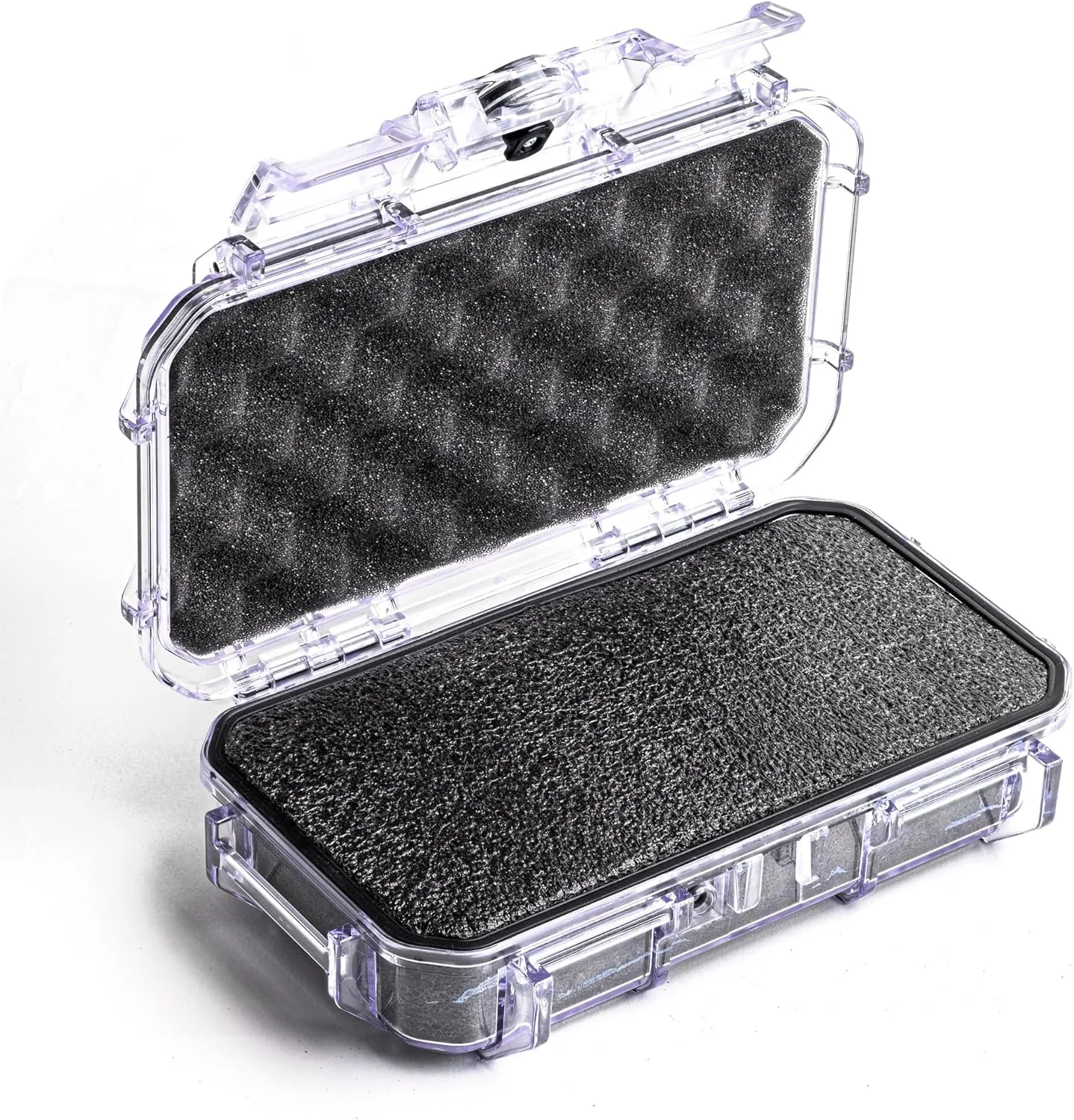 Evergreen ToughBox Tech Organizer  For Camera, Cables, Hard Drives, Compatible with GoPro etc. (Medium, PROFoam, Clear)