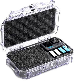 Evergreen ToughBox Tech Organizer  For Camera, Cables, Hard Drives, Compatible with GoPro etc. (Medium, PROFoam, Clear)